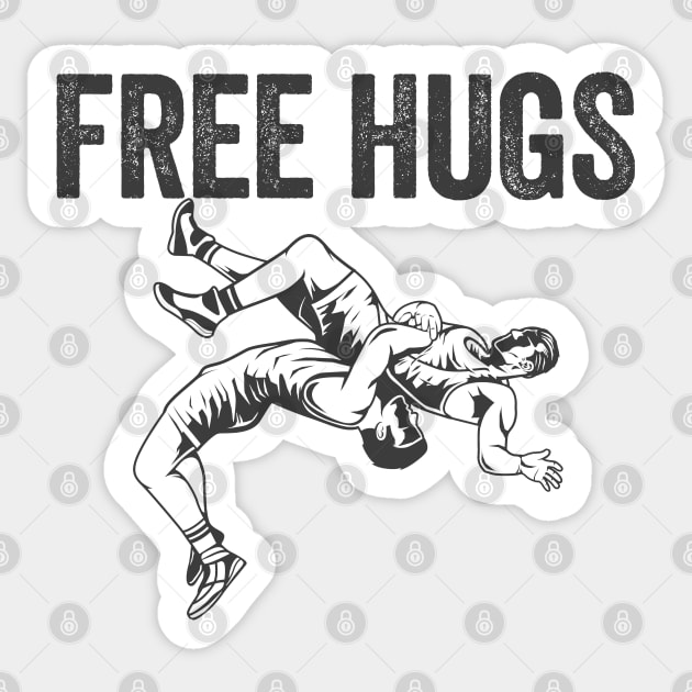 Wrestling - Wrestler Free Hugs Sticker by Kudostees